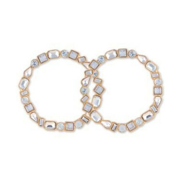 Jewelry - New Guess Medium Crystal Medium Hoop Earrings